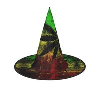 Migpkd Bandiera della Giamaica Foglie Cappello Da Strega Di Halloween Per Le Donne Degli Uomini Cosplay Accessori Per Il Costume Del Partito
