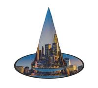 Migpkd Bella Città Sky Line Cappello Da Strega Di Halloween Per Le Donne Degli Uomini Cosplay Accessori Per Il Costume Del Partito Cappello