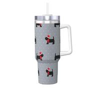 Migpkd Bicchiere natalizio da 1180 ml, con manico, isolamento estivo e tazza di raffreddamento per regalo di compleanno