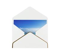 Migpkd Biglietti vuoti con buste, motivo: spiaggia al tramonto, biglietti di auguri con buste, inviali ad un amico intimo