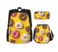 Migpkd Borsa per la scuola a forma di ciambella, astuccio per il pranzo, zaino combinato, per bambini