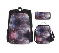 Migpkd Borsa per la scuola con spazio esterno, astuccio portapranzo, zaino combinato, per bambini