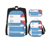 Migpkd Borsa per la scuola con tavola periodica chimica astuccio per il pranzo borsa combinatorezaino per libri scolastici per bambini