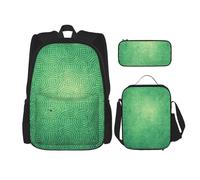 Migpkd Borsa per la scuola con texture curva verde astuccio portapranzo borsa combinatorezaino per la scuola dei bambini