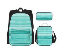 Migpkd Borsa per la scuola in legno dipinto, astuccio per il pranzo, zaino combinato, per bambini