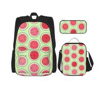 Migpkd Borsa per la scuola verde anguria astuccio portapranzo borsa combinatorezaino per la scuola dei bambini