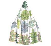 Migpkd Cactus Succulente Mantello Lungo Con Cappuccio Mantello Adulto Halloween Mantello Per Costumi Cosplay Unisex