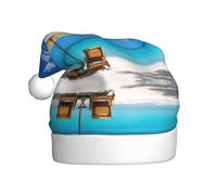 Migpkd Cappello da Babbo Natale con palma da spiaggia, per adulti per donne e uomini, per Natale, Capodanno, feste di Natale