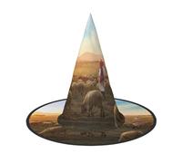 Migpkd Cappello da strega di Halloween al pascolo del tramonto per le donne e gli uomini accessori cosplay per il cappello da mago del partito del costume