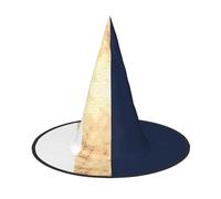 Migpkd Cappello da strega di Halloween blu bianco oro per donne uomini accessori cosplay per costume partito cappello da mago