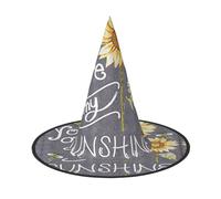 Migpkd Cappello da strega di Halloween con api e girasoli per donne e uomini, accessori per cosplay, cappello da mago per feste in costume