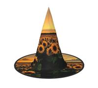 Migpkd Cappello da strega di Halloween del fiore del sole per le donne degli uomini accessori cosplay per il cappello del mago del partito del costume