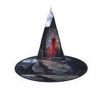 Migpkd Cappello da strega di Halloween della vecchia cripta per le donne degli uomini accessori cosplay per il cappello del mago del partito del costume