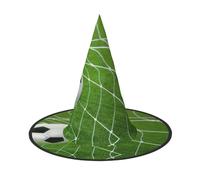Migpkd Cappello da strega di Halloween di calcio dell'erba verde per gli uomini delle donne accessori cosplay per il cappello del mago del partito del costume