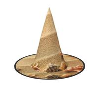 Migpkd Cappello da strega di Halloween di sabbia della conchiglia della spiaggia per le donne degli uomini accessori cosplay per il cappello del mago del partito del