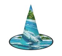 Migpkd Cappello da strega di pesce di mare subacqueo per donne e uomini, accessori per cosplay, cappello da mago per feste in costume