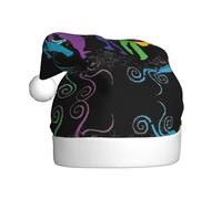 Migpkd Cappello di Babbo Natale con persone astratte - Cappello natalizio per adulti per donne e uomini, forniture per feste di Natale e Capodanno