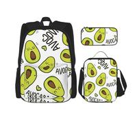 Migpkd Cartone animato Pears School Bag Pencil Case Lunch Bag Combinationbackpack per bambini Scuola Bookbag