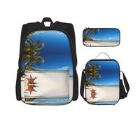 Migpkd Coconut Palm Beach School Bag Pencil Case Lunch Bag Combinationbackpack per bambini Scuola Bookbag