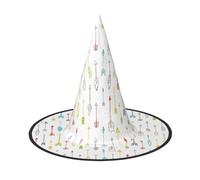 Migpkd Colorato Disegnato A Mano Arte Con Stile Boho Frecce Cappello Da Strega Di Halloween Per Le Donne Degli Uomini Cosplay Accessori Per Il Partito In Costume