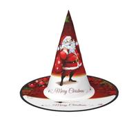 Migpkd Decorazione di Natale Bella Babbo Natale Holding Presente Cappello Da Strega di Halloween Per Le Donne Degli Uomini Cosplay Accessori Per Il Partito In Costume Cappello Mago