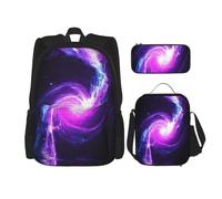 Migpkd Galaxy Energy School Bag Pencil Case Lunch Bag Combinationbackpack per bambini Scuola Bookbag