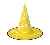 Migpkd Goodlooking Hello Sunshine Cappello da strega di Halloween per donne uomini accessori cosplay per costume festa cappello da mago