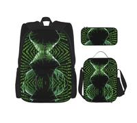 Migpkd Hacker Attack - Borsa per la scuola, astuccio portapranzo, borsa combinatoria per bambini