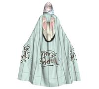 Migpkd Happy Easter Eggs Bunny Tail Mantello lungo con cappuccio Mantello adulto Halloween Mantello per costumi Cosplay Unisex