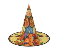 Migpkd Happy Fall Cappello da strega di Halloween per donne uomini accessori cosplay per costume partito cappello da mago