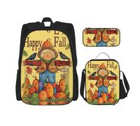Migpkd Happy Fall - Zaino per la scuola, astuccio per il pranzo, per bambini, per la scuola