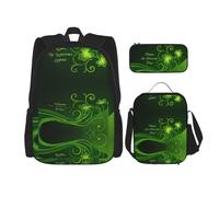 Migpkd Happy St Patrick's Day School Bag Pencil Case Lunch Bag Combinationbackpack for Kids School Bookbag
