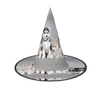 Migpkd Husky Cuccioli Cani Cappello Da Strega Di Halloween Per Le Donne Degli Uomini Cosplay Accessori Per Il Costume Del Partito Mago Cappello