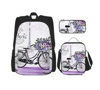 Migpkd Love On The Bike - Borsa per la scuola, astuccio portapranzo, zaino per bambini, per la scuola