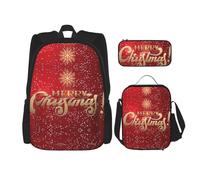Migpkd Merry Christmas Too - Borsa per la scuola, astuccio portapranzo, borsa combinatorezaino per bambini