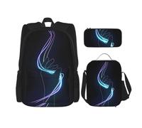 Migpkd Neon Hd Hand School Bag Pencil Case Lunch Bag Combinationbackpack per bambini Scuola Bookbag
