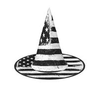 Migpkd Nero E Bianco Bandiera Americana Cappello Da Strega Di Halloween Per Le Donne Degli Uomini Cosplay Accessori Per Il Partito In Costume Cappello Mago