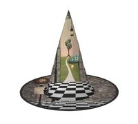 Migpkd Pavimento Paesaggio Fungo Lanterna Cappello Da Strega Di Halloween Per Le Donne Degli Uomini Cosplay Accessori Per Il Partito In Costume Cappello