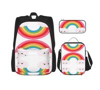 Migpkd Piccola borsa per la scuola arcobaleno astuccio portapranzo borsa combinatorezaino per la scuola dei bambini