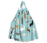 Migpkd Raining Cats & Dogs Mantello Lungo Con Cappuccio Mantello Adulto Halloween Mantello Per Costumi Cosplay Unisex