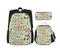 Migpkd Roadside Rose - Borsa per la scuola, astuccio portapranzo, zaino combinato, per bambini