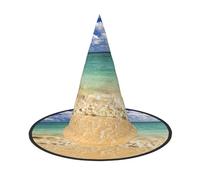 Migpkd Spiaggia Blu Cielo Onda Del Mare Halloween Cappello Da Strega Per Le Donne Degli Uomini Cosplay Accessori Per Il Partito
