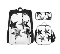 Migpkd Star School Bag Pencil Case Lunch Bag Combinationbackpack per bambini Scuola Bookbag