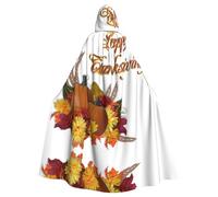 Migpkd Thanksgiving 1, mantello lungo con cappuccio, per adulti, per Halloween, cosplay, unisex