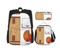 Migpkd Zaino da scuola con tabellone da basket e portapranzo, per bambini, per la scuola