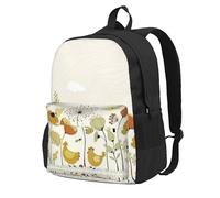 Migpkd Zaino scolastico per ragazzi e ragazze, con farfalle che volano tra i fiori, zaino universitario, zaino leggero per laptop, zaino casual per laptop