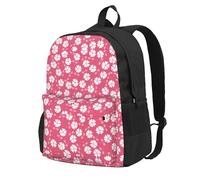 Migpkd Zaino scolastico rosa di struttura dei fiori per i ragazzi e le ragazze, borsa per libri universitari, zaino leggero dello schienale, zaino casual del computer portatile
