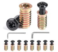 MIGUBIGU 10 Coppie Boccole Filettate per Legno con viti Torx M8*20 mm, Inserti Filettati M8*25 mm con Viti a Testa Piatta e 2 Chiavi, Vite Testa Bombata per Mobili in Legno, Tavoli, Sedie