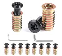MIGUBIGU 10 Coppie Boccole Filettate per Legno con viti Torx M8*25mm, Inserti Filettati M8*25 mm con Viti a Testa Piatta e 2 Chiavi, Vite Testa Bombata per Mobili in Legno, Tavoli, Sedie