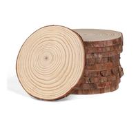 MIGUBIGU 10Pcs Dischi Legno 13-14 cm, Dischetti di Legno da Decorare, Fette di con Corteccia, Tronchi Decorativi, Diametro, per Pirografo, Intagliare, Decorazioni Natalizie e Nuziali